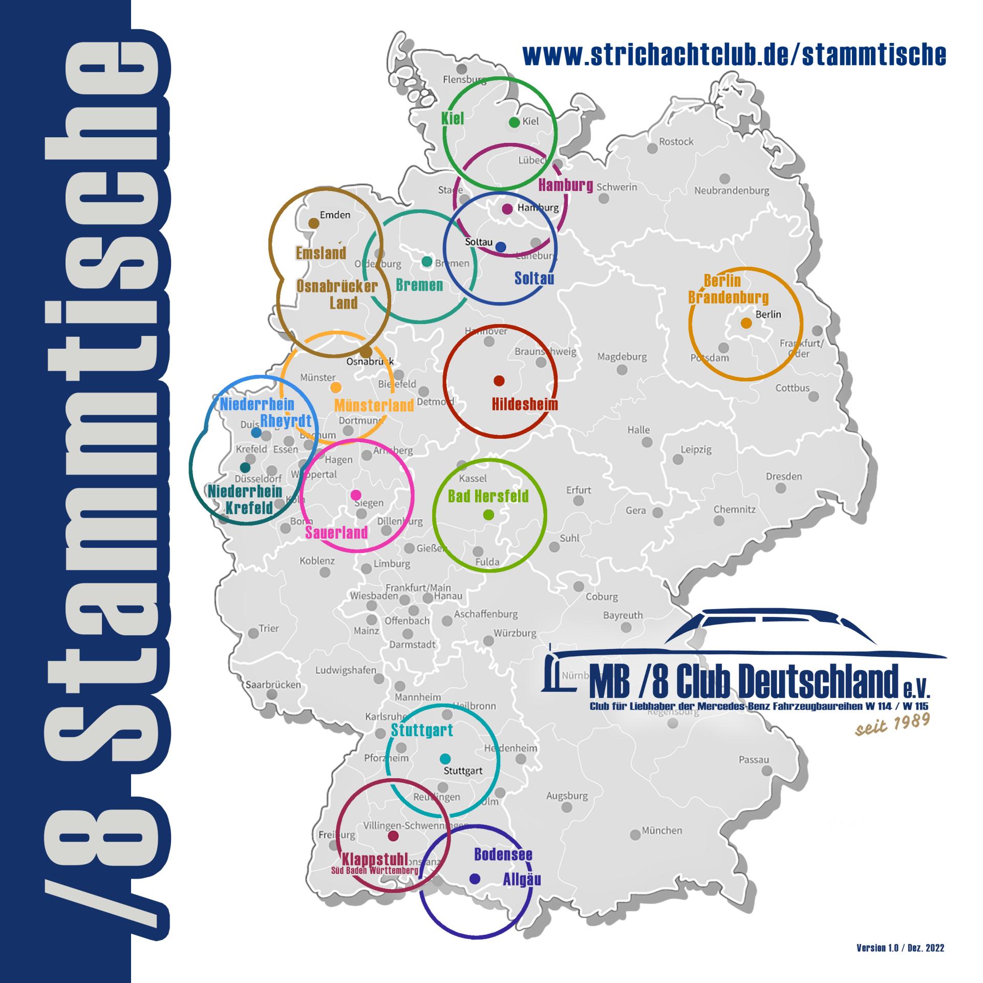 Verteilung der Stammtische im Bundesgebiet Verteilung der Stammtische im Bundesgebiet