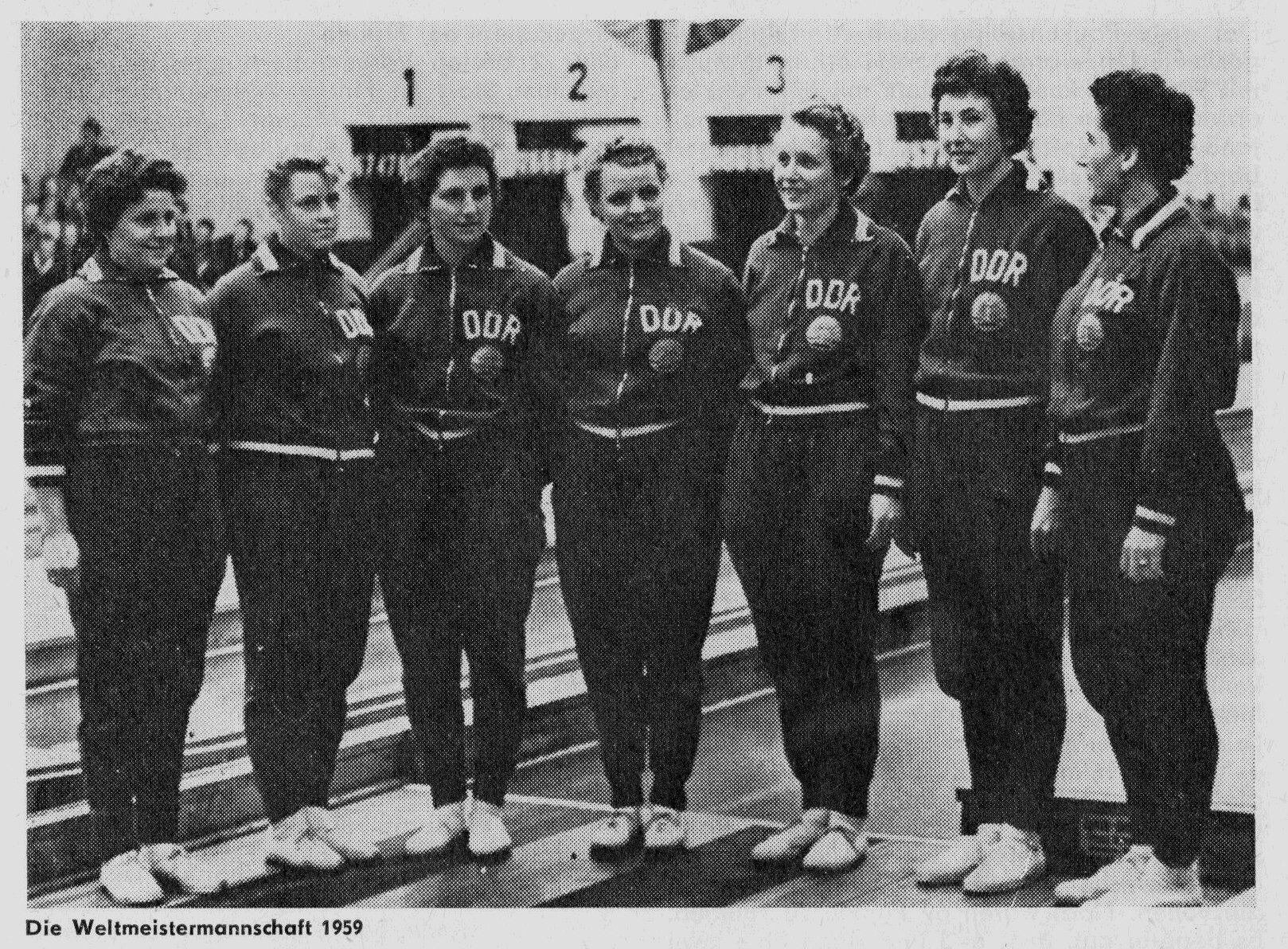 Die Mannschaft der DDR im Jahr 1959
