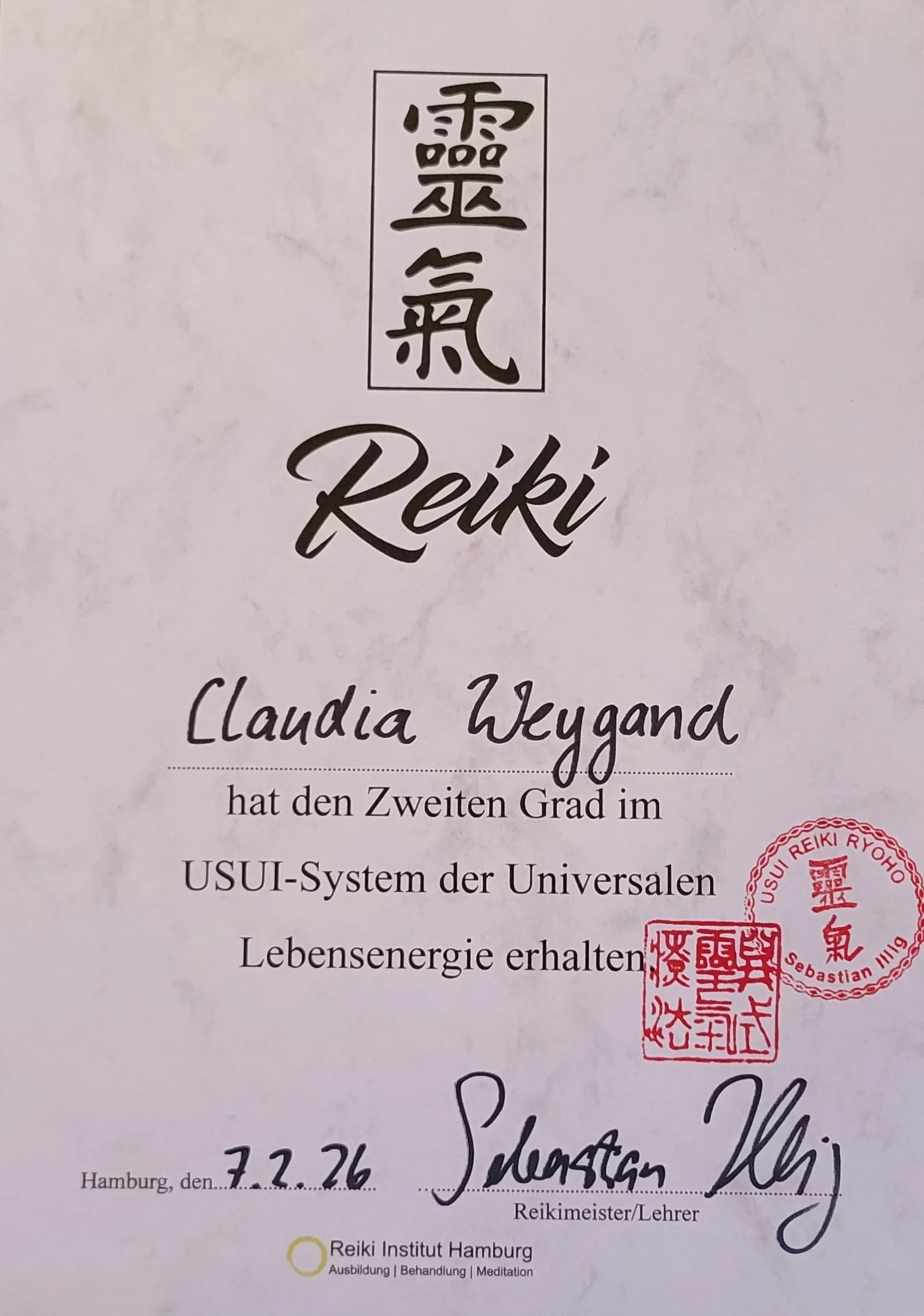 Reki urkunde