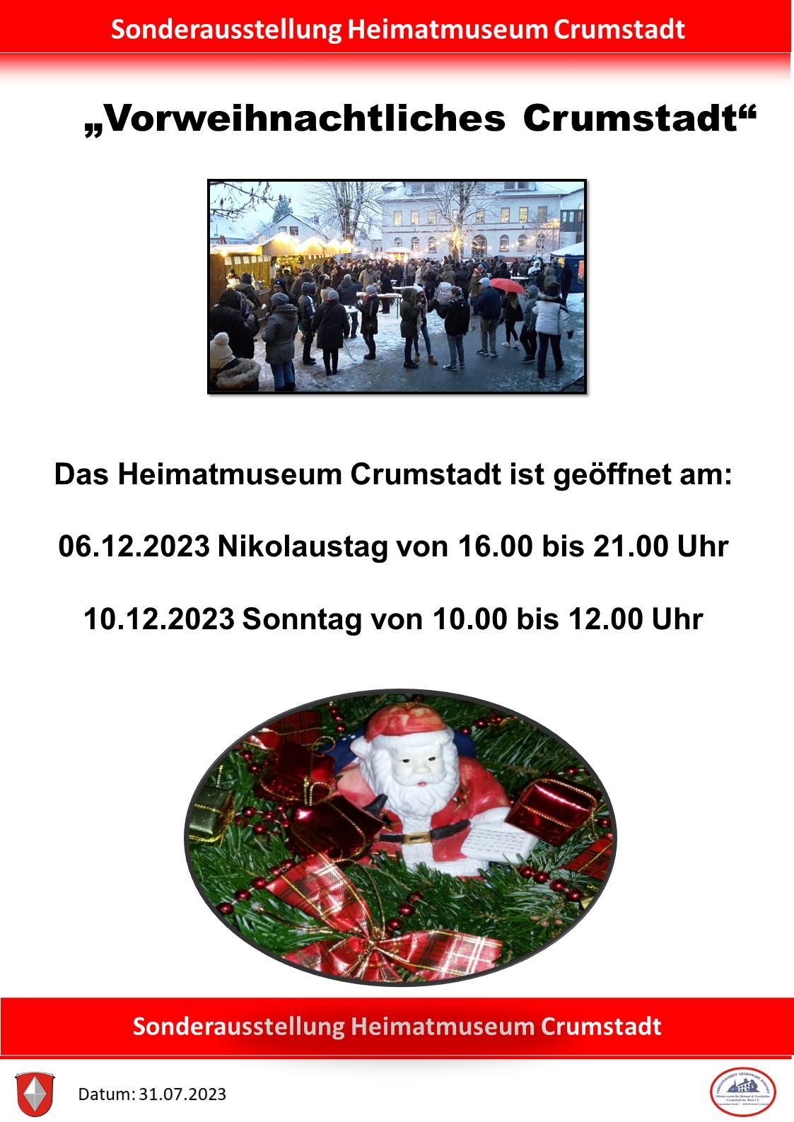 Einladung Ausstellung "Vorweihnachtliches Crumstadt"