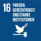 Alternativtext zum Bild: SDG 16: Frieden, Gerechtigkeit und starke Institutionen