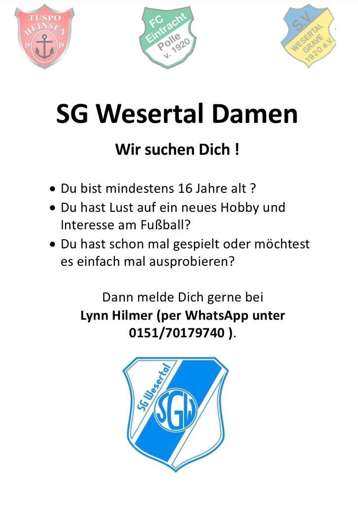 2023.08.31 SG Wesertal - Wir suchen Dich!