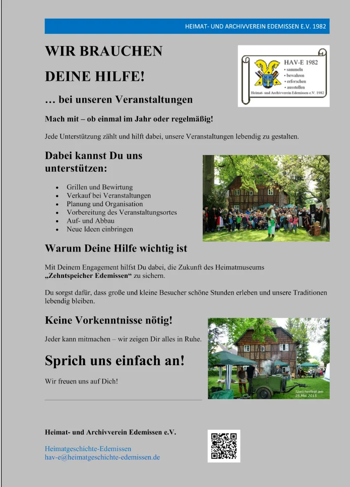 Aufruf Hilfe Veranstaltungen