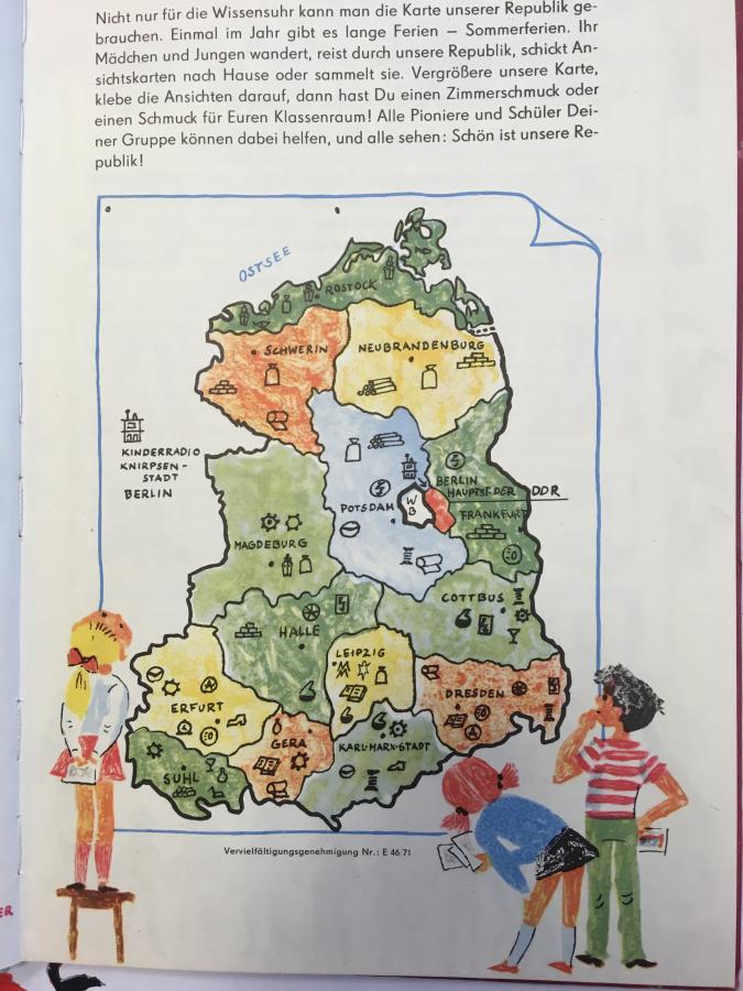 Karte der ehemaligen DDR