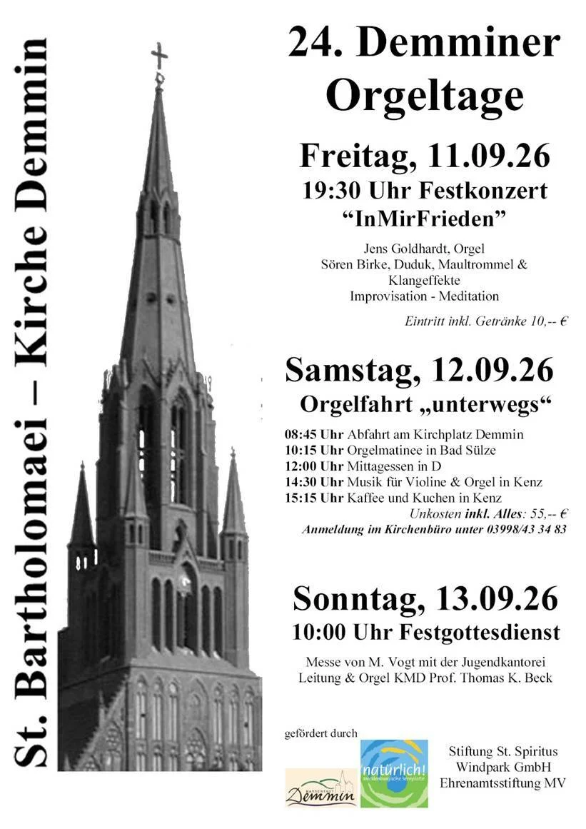 24. Demminer Orgeltage