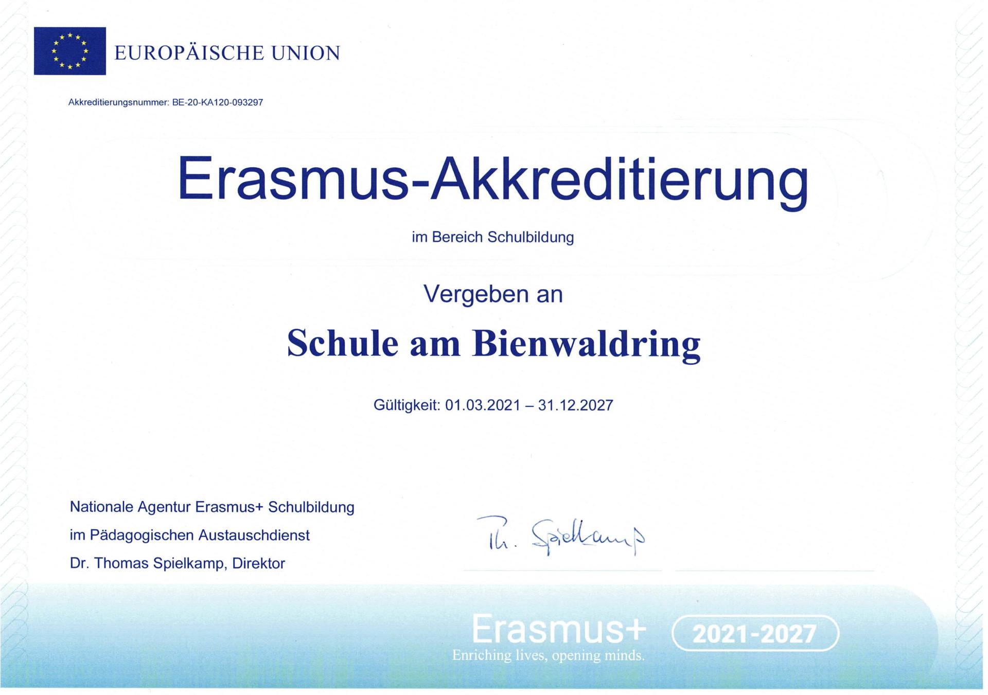 Erasmus-Akkreditierung 2021-2027