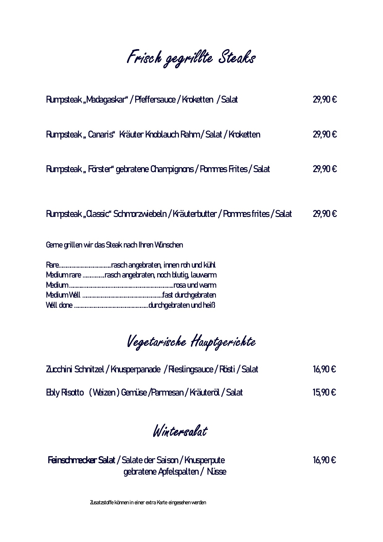Speisekarte