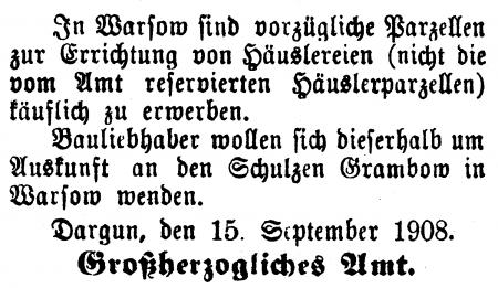 Annonce vom 15.9.1908