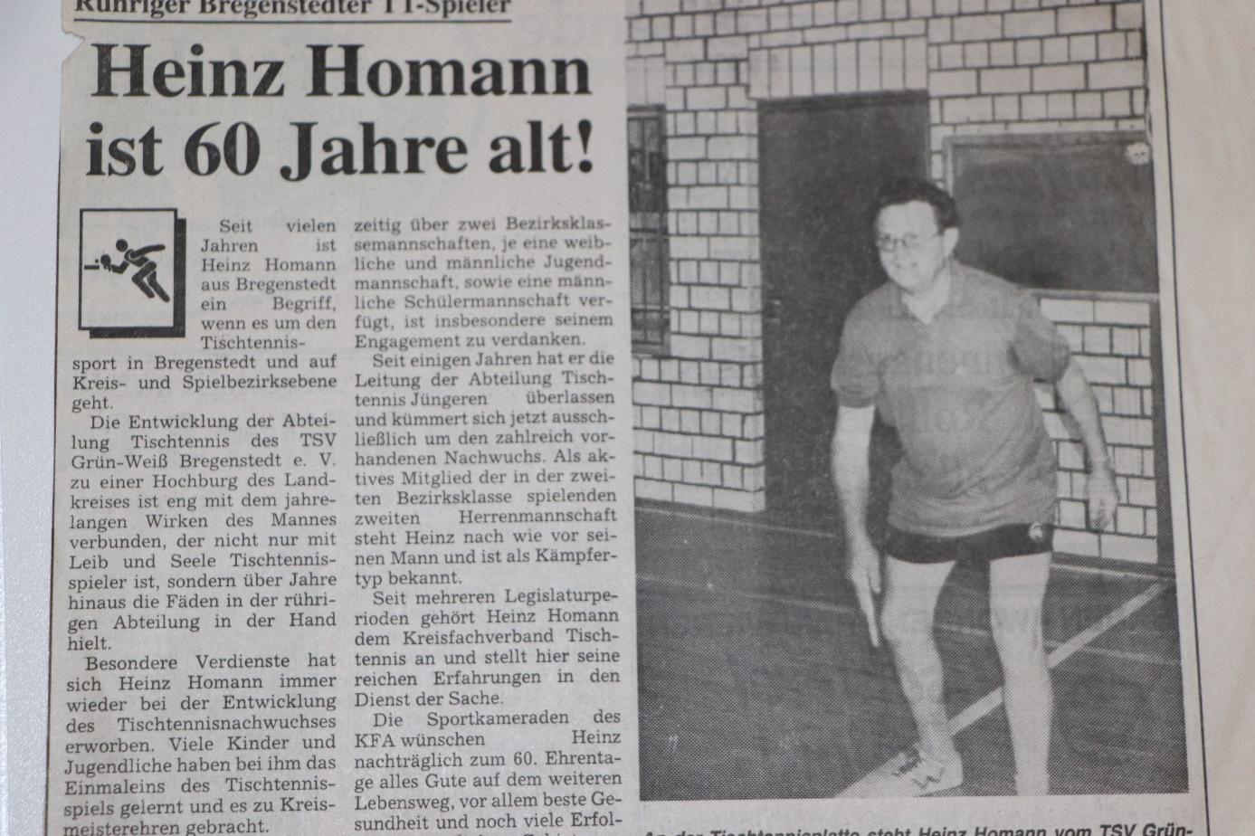 Artikel über Heins Hohmann