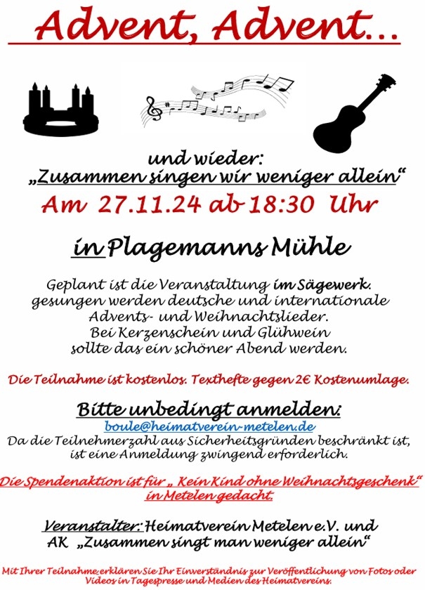 Advent-Singen am 27.11.2024