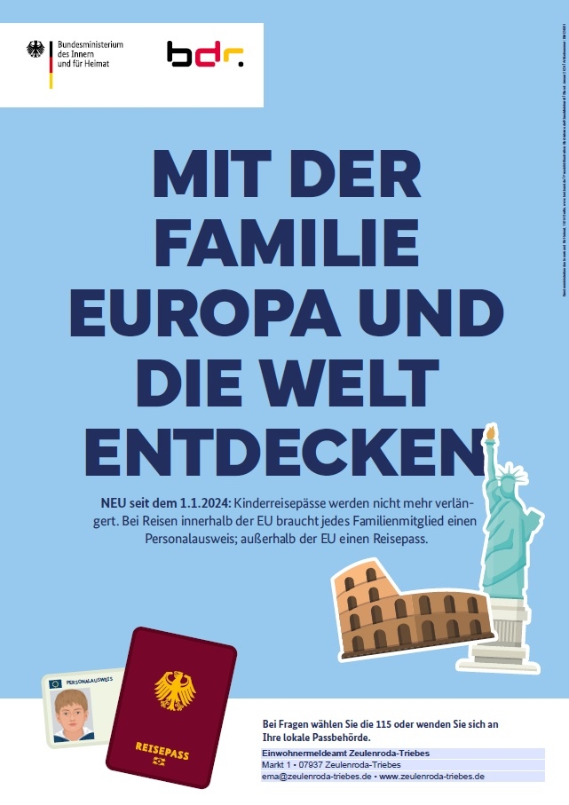 Europa entdecken mit der Familie - Reisepass