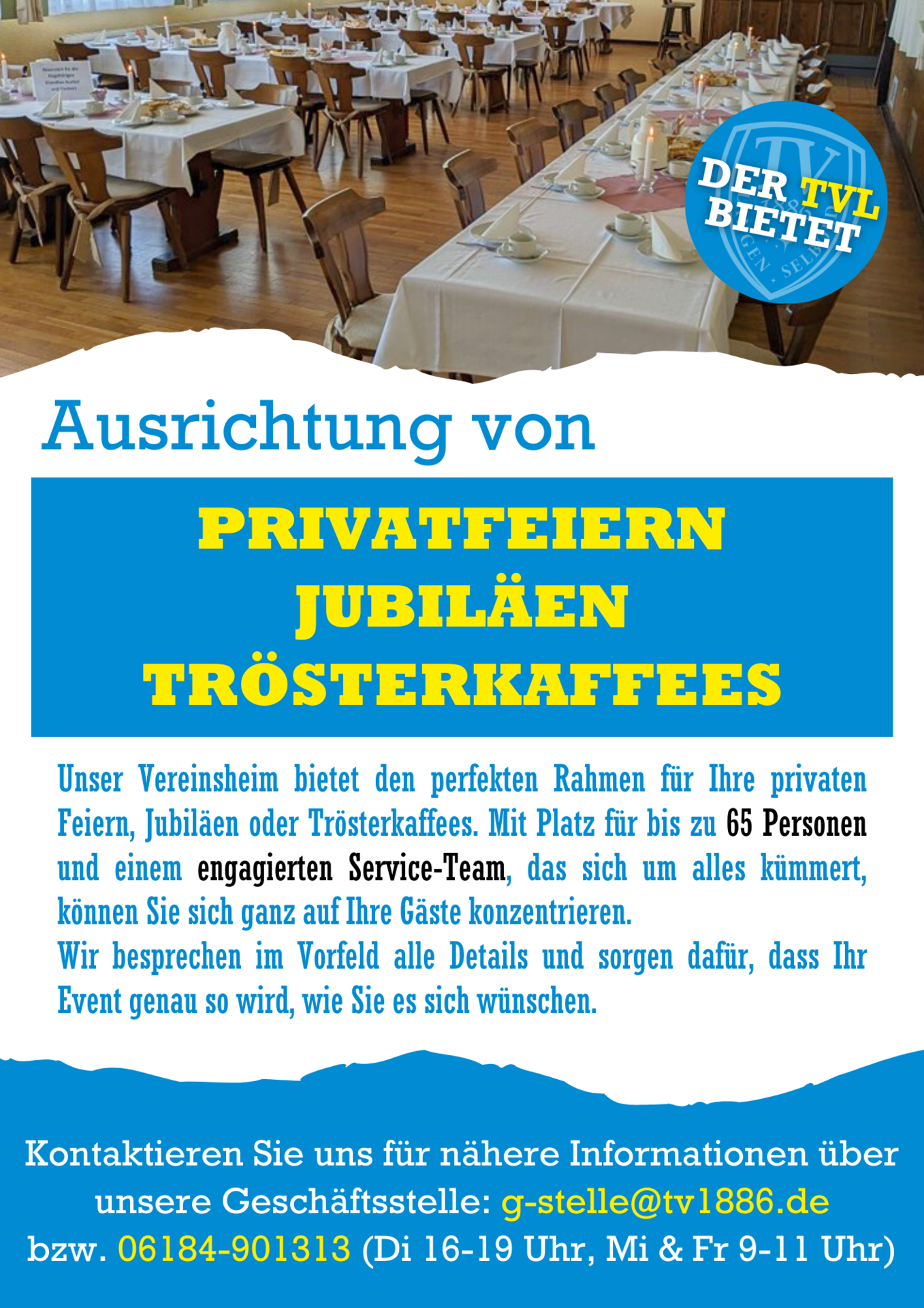 Werbung für Privatfeier