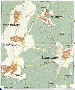 Karte von Schönbrunn und seinen Ortsteilen