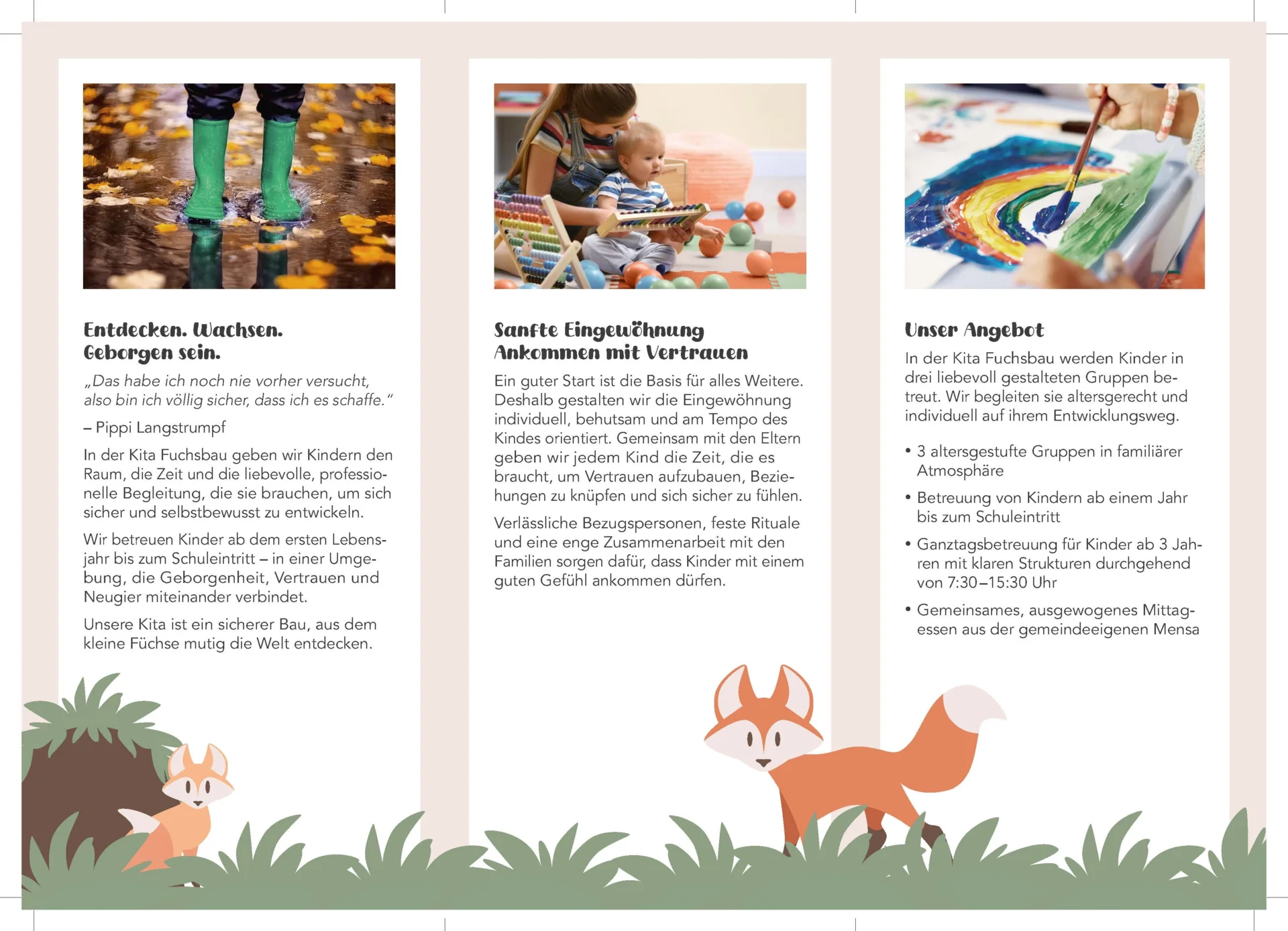 Flyer der Kindertagesstätte Fuchsbau 2 von 2