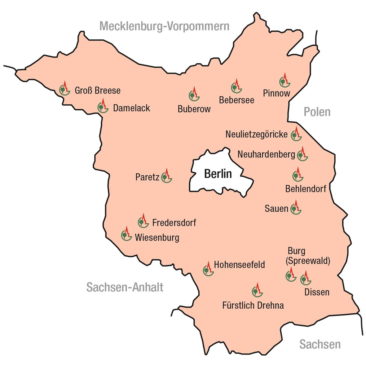 Karte Mitglieder Historische Dorfkerne Brandenburg