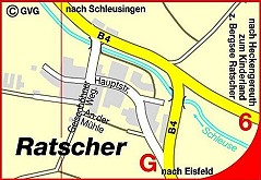 Karte vom Ortsteil Ratscher
