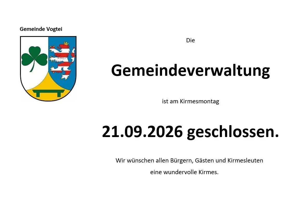 Gem. VO geschlossen - Kirmesmontag_21.09.26