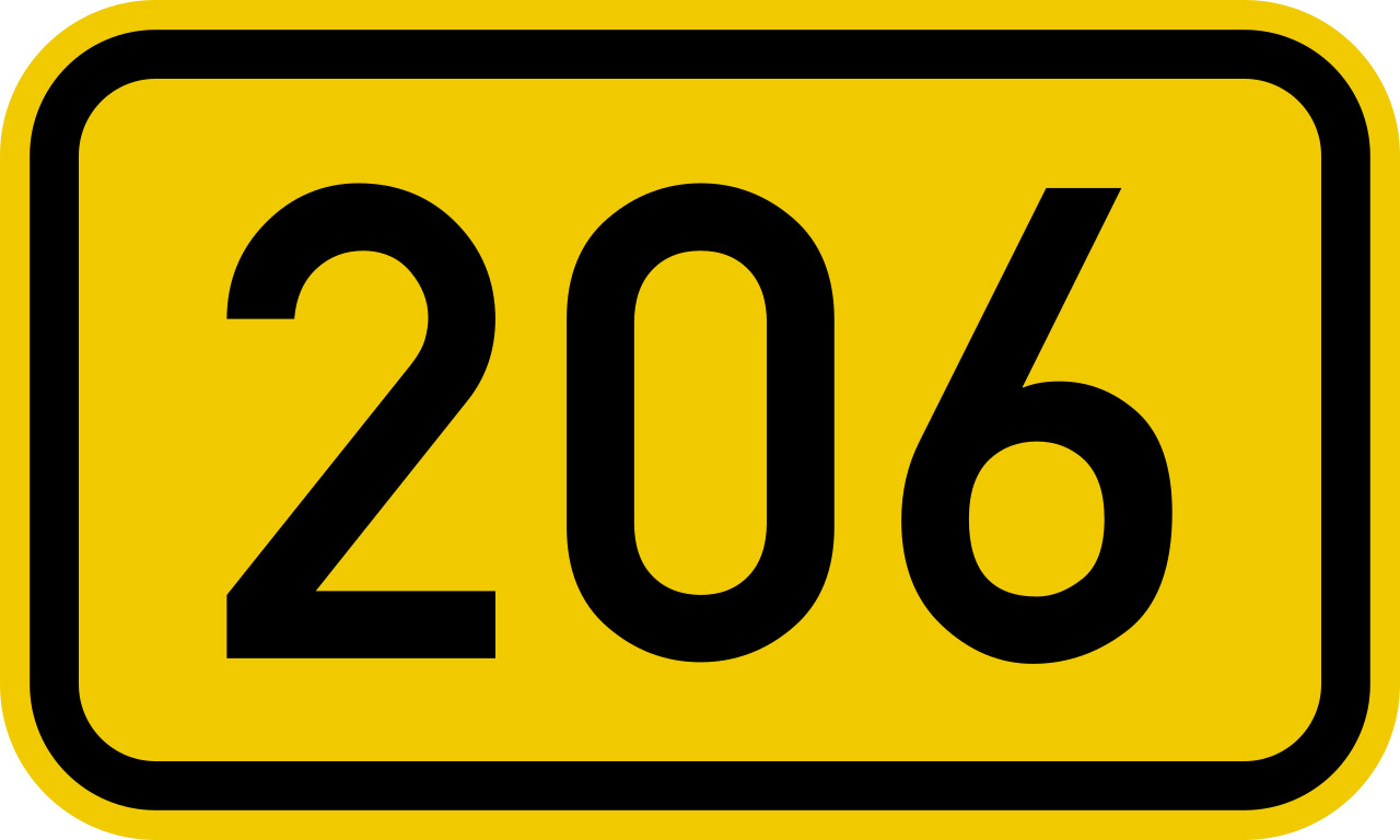 Bundesstraße 206 - Schild