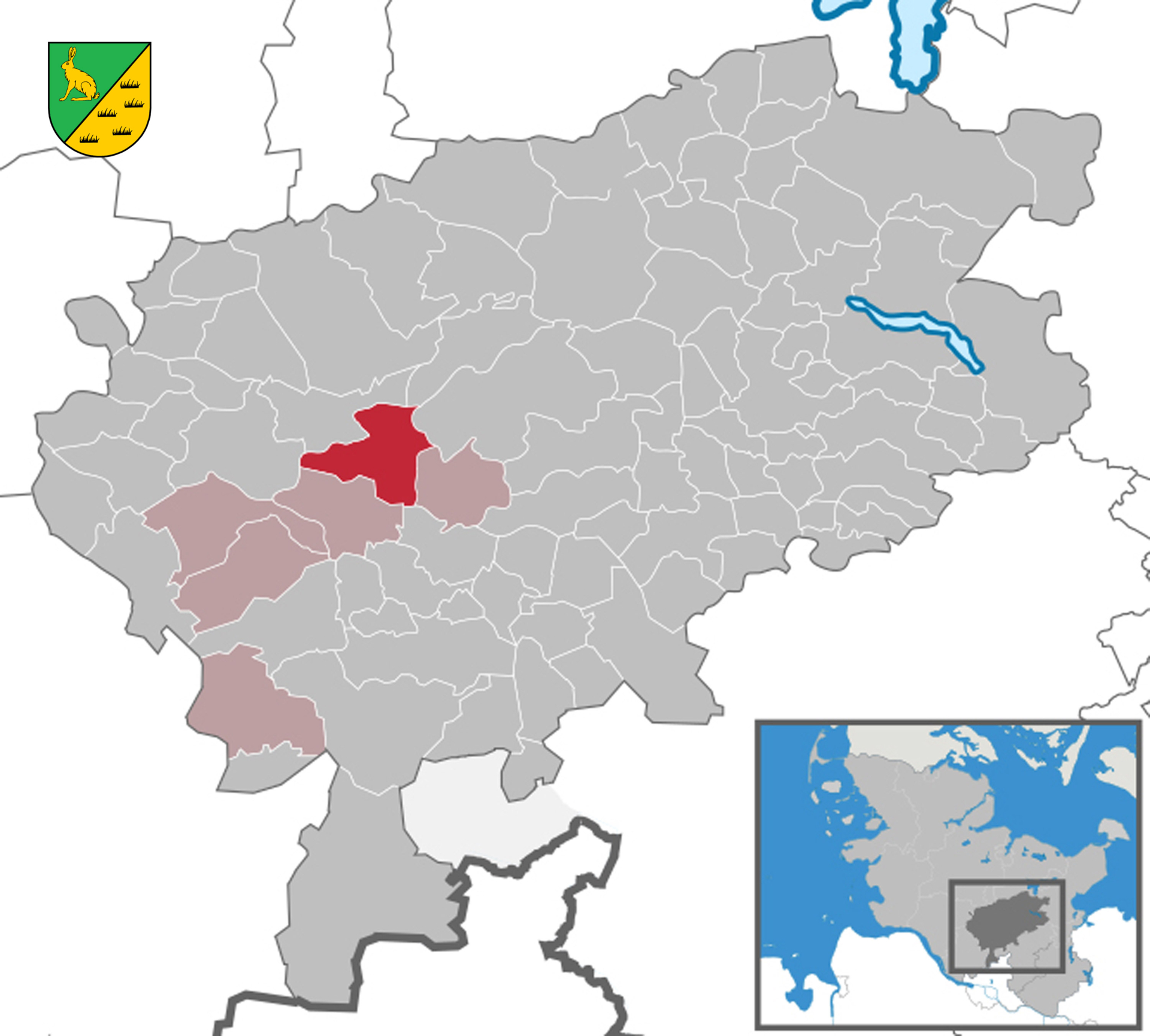 Hasenmoor im Kreis Segeberg und in Schleswig-Holstein (mit Wappen)