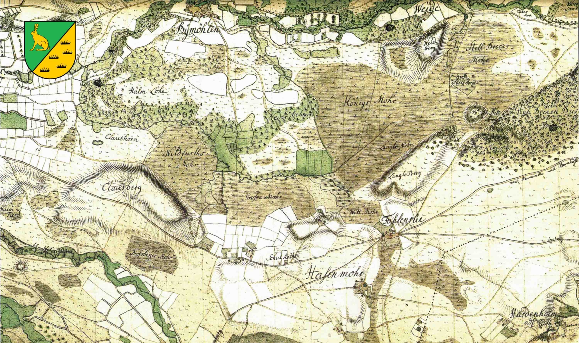 Topographische Karte (um 1793) (mit Wappen)