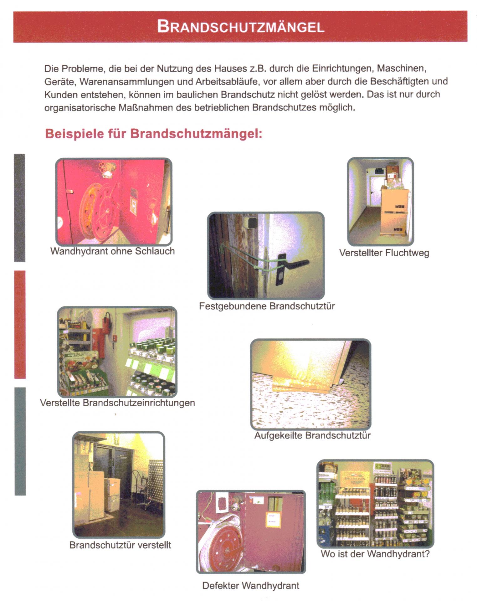 Brandschutzmängel Brandschutzmängel