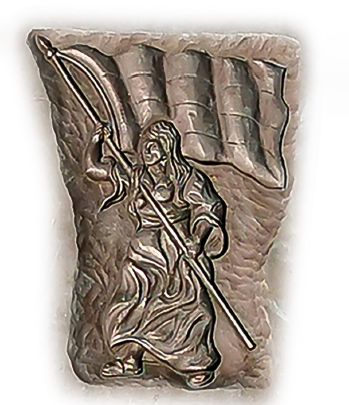 Die Darstellung auf der Metalltafel (Gedenkstein Wremer Tief)