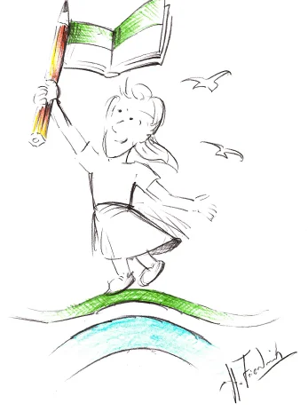 Die Skizze als Grundlage für das neue Logo der Schule.