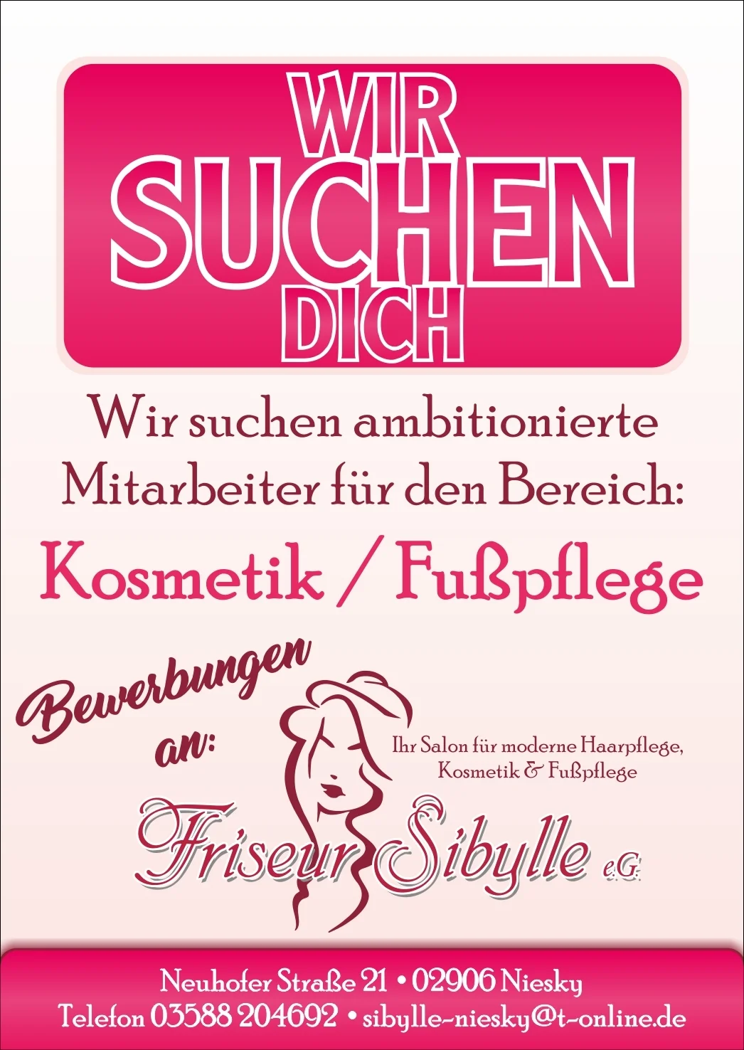 Wir suchen Kosmetiker - Fußpfleger