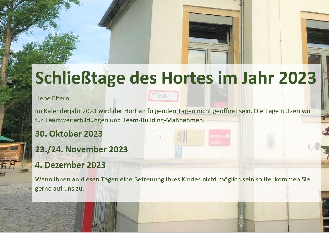 Schließtage 2023