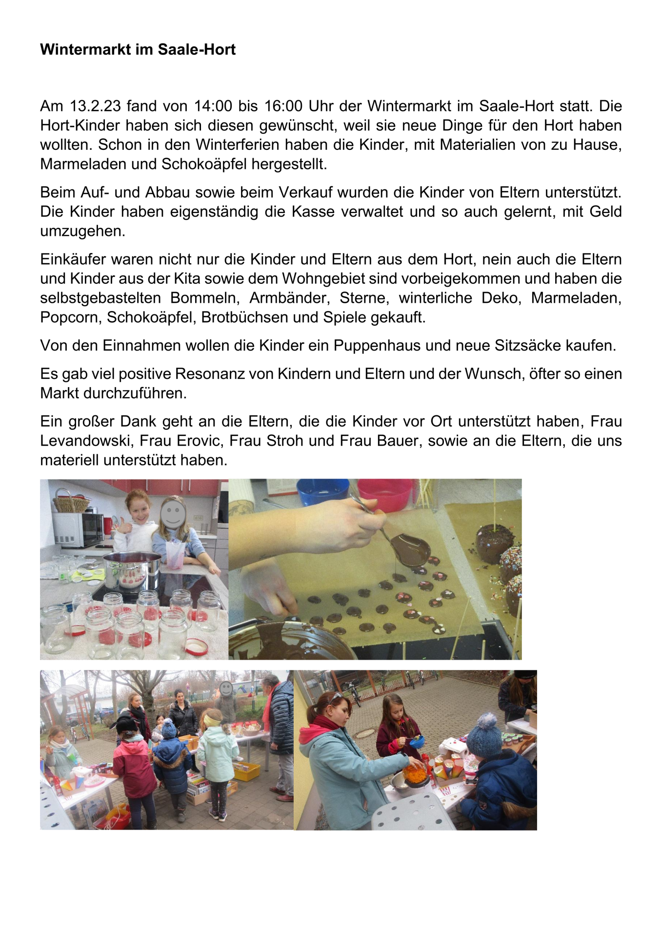 Wintermarkt im Saale-Hort