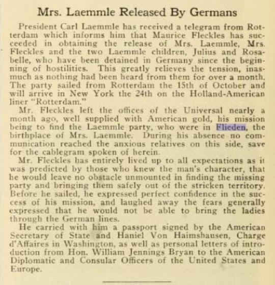Zeitungsartikel 1914