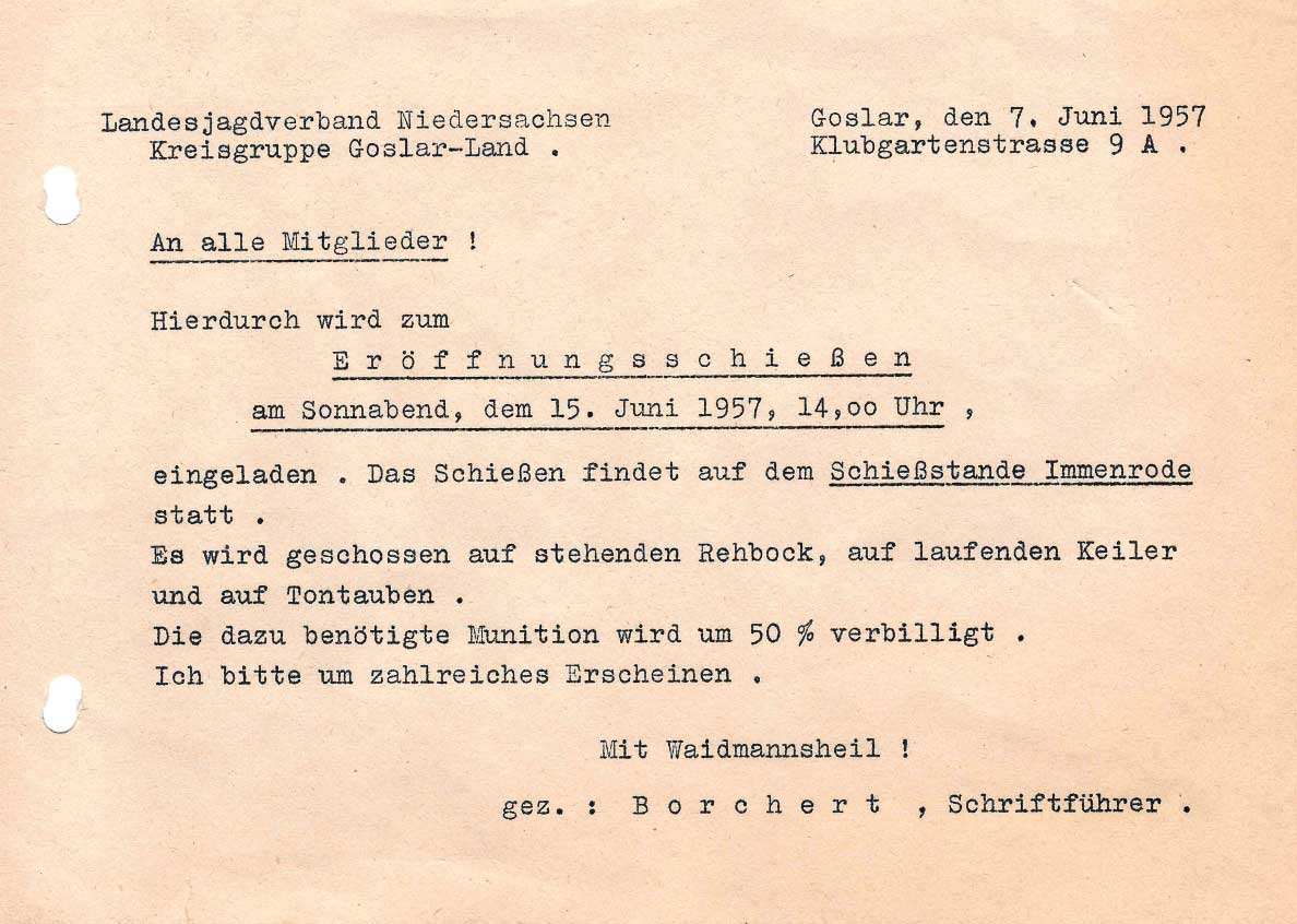 Einladung 1957