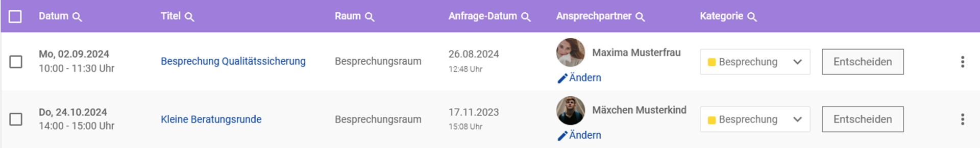 Anfragenliste