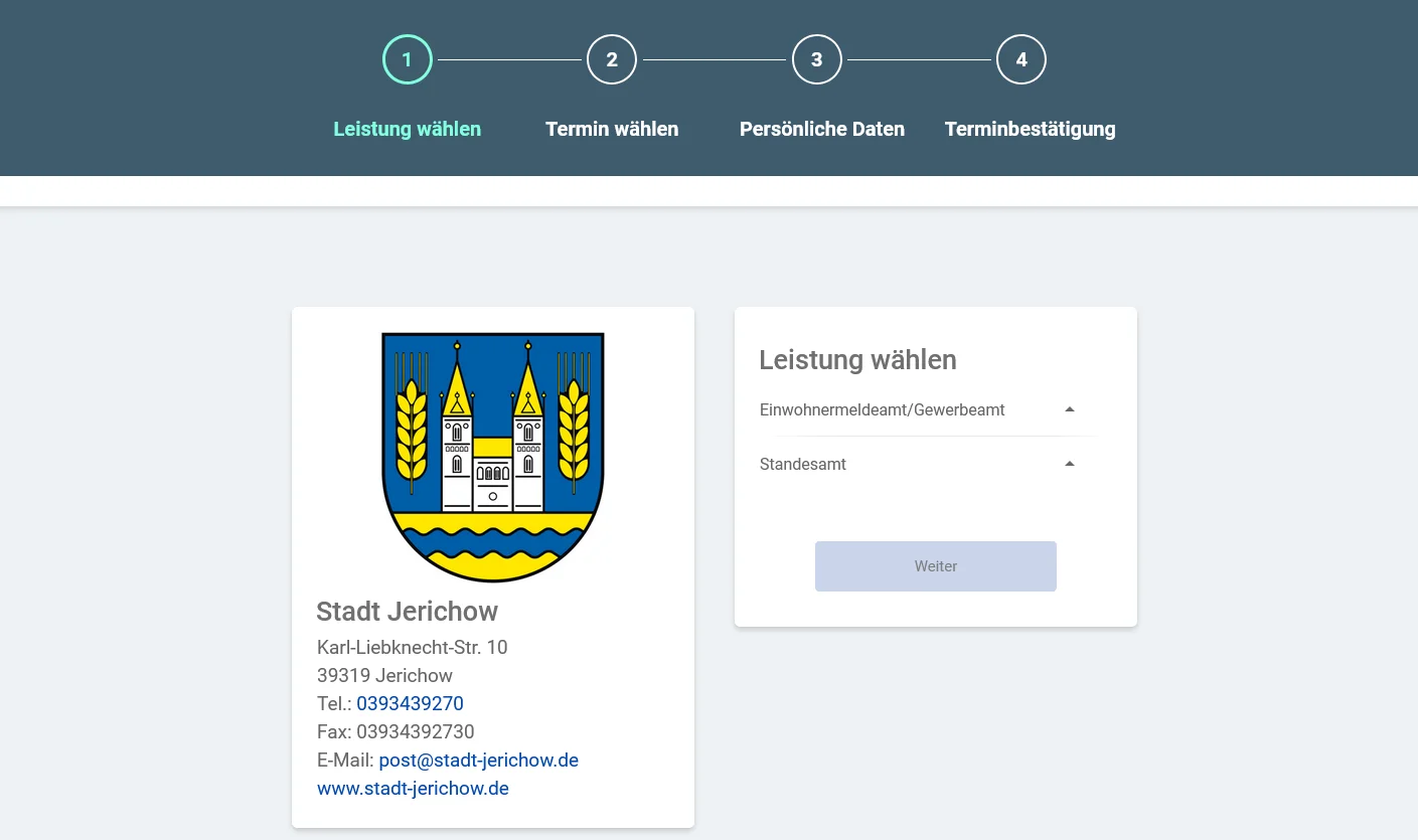 Buchungswebseite Stadt Jerichow