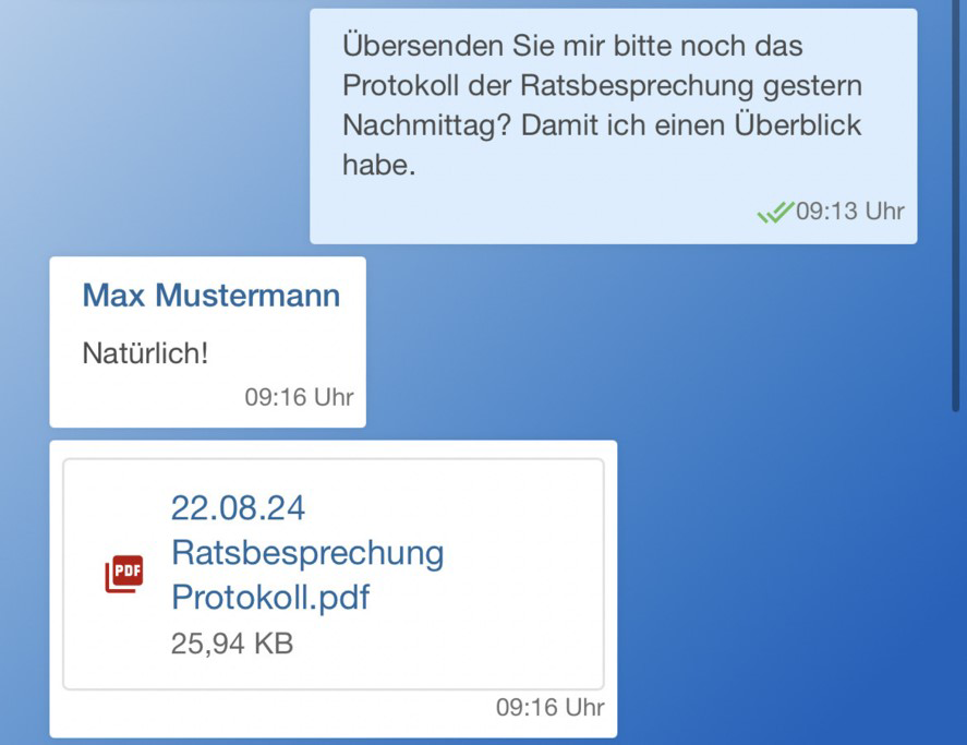 Chat Frau Musterfrau und Herr Mustermann