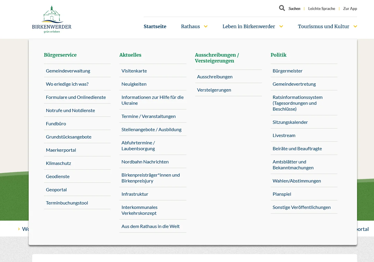 Gemeindeverwaltung Birkenwerder 41640 - Webseite