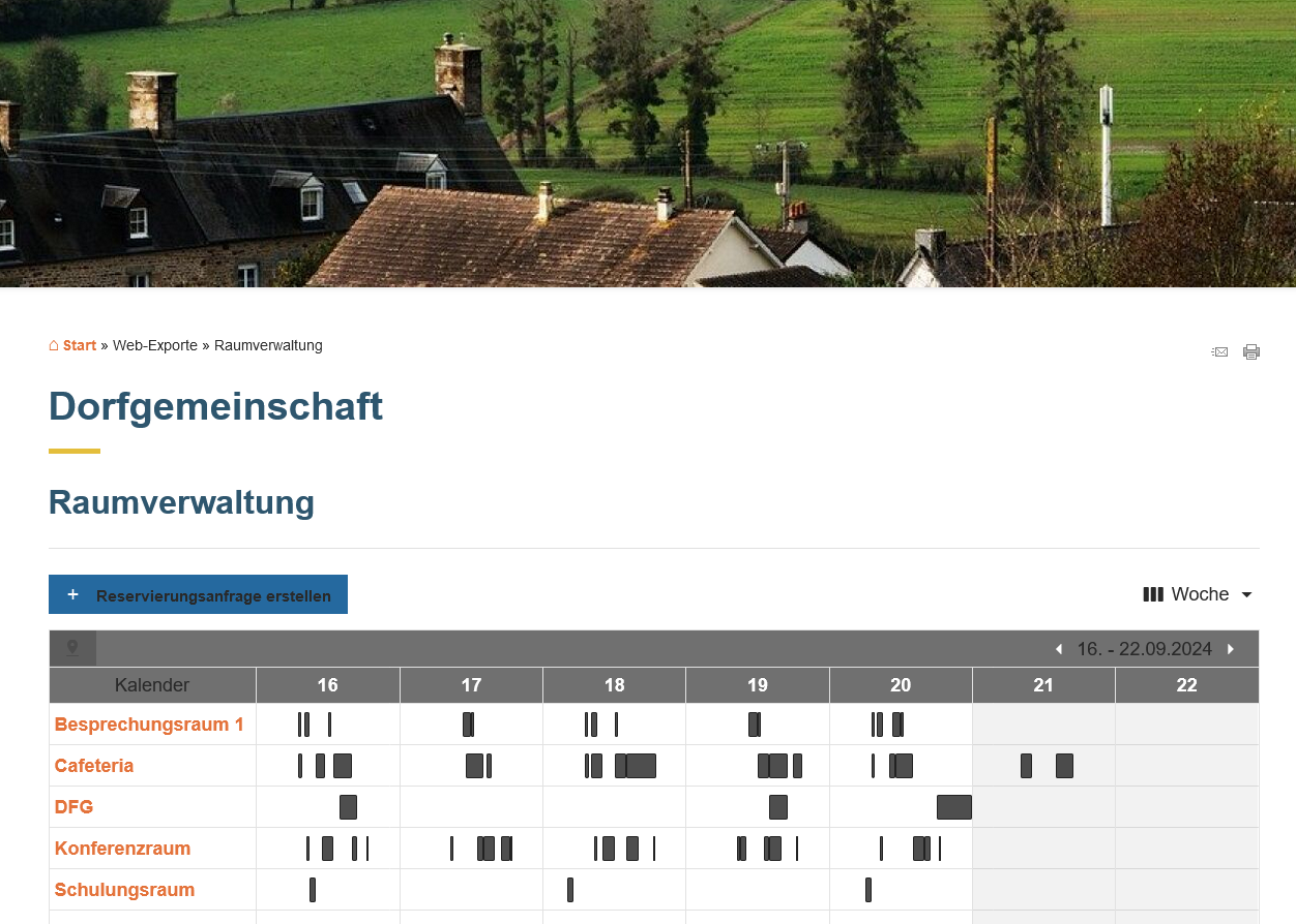 Web-Export einer Raumverwaltung