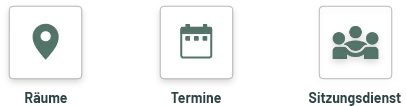 Räume, Termine und Ratsinformation Icons