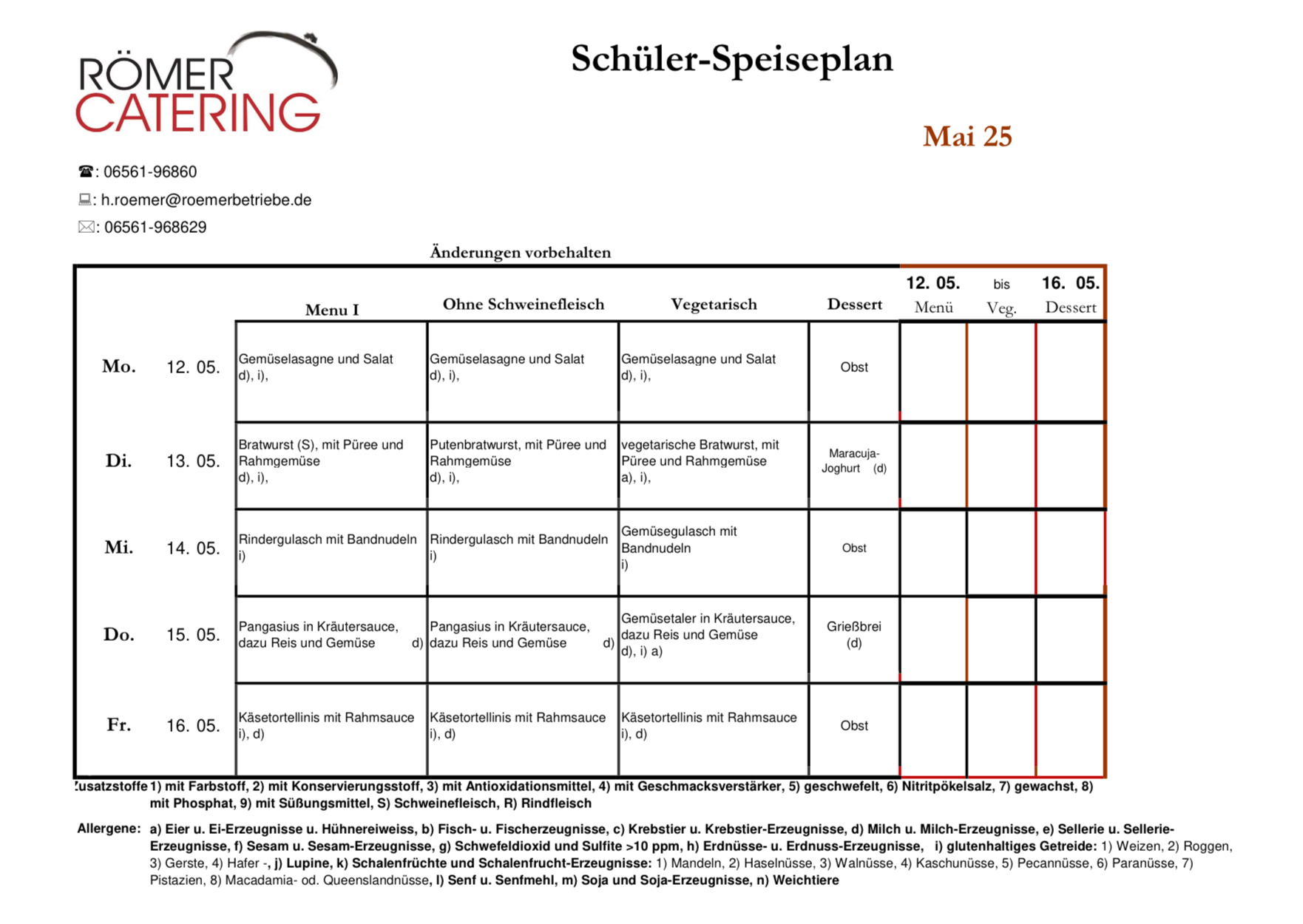 Speiseplan