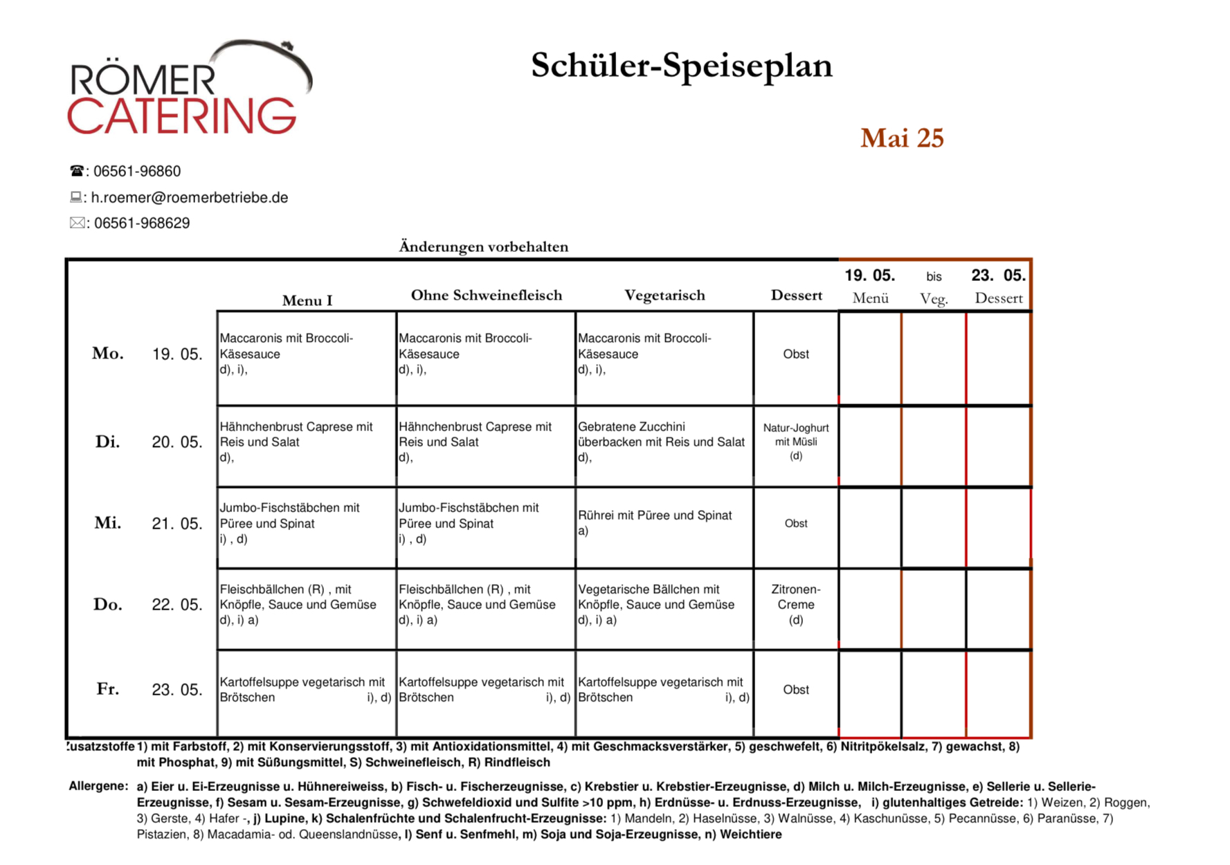 Speiseplan