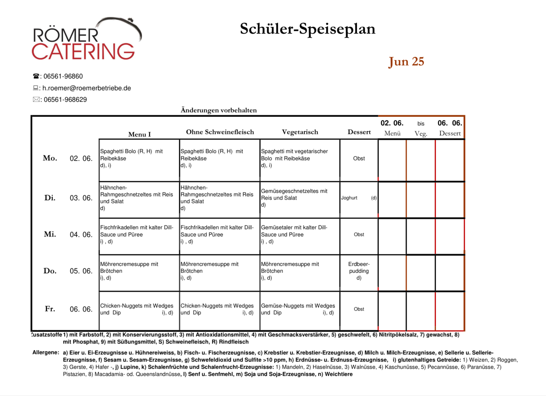 Speiseplan