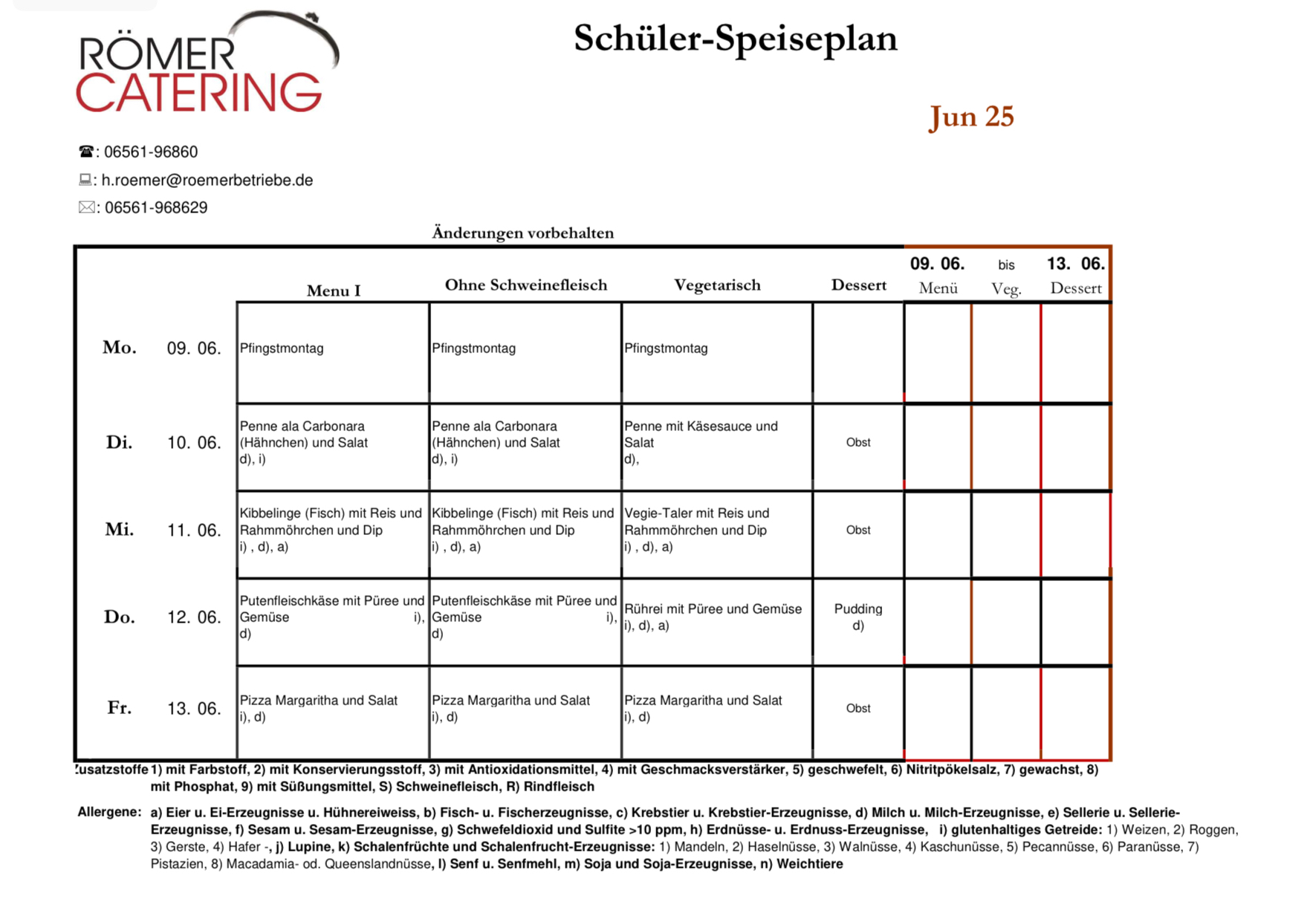 Speiseplan