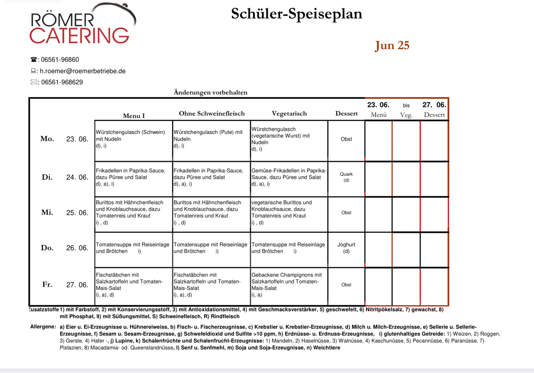 Speiseplan