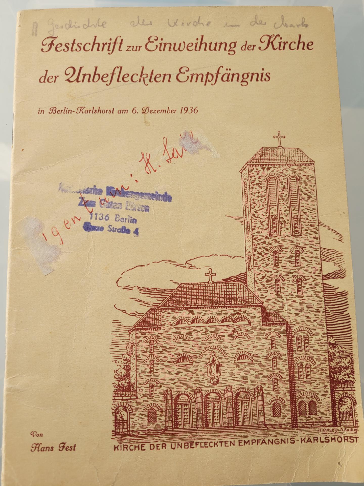 Foto: Martin Benning Umschlag Festschrift zur Einweihung der Kirche 1936