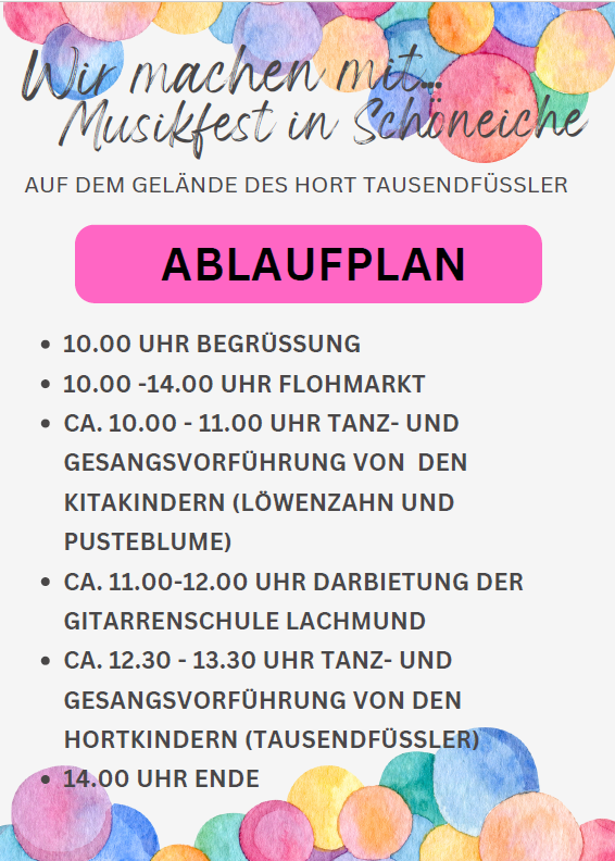 musikfest Ablauf