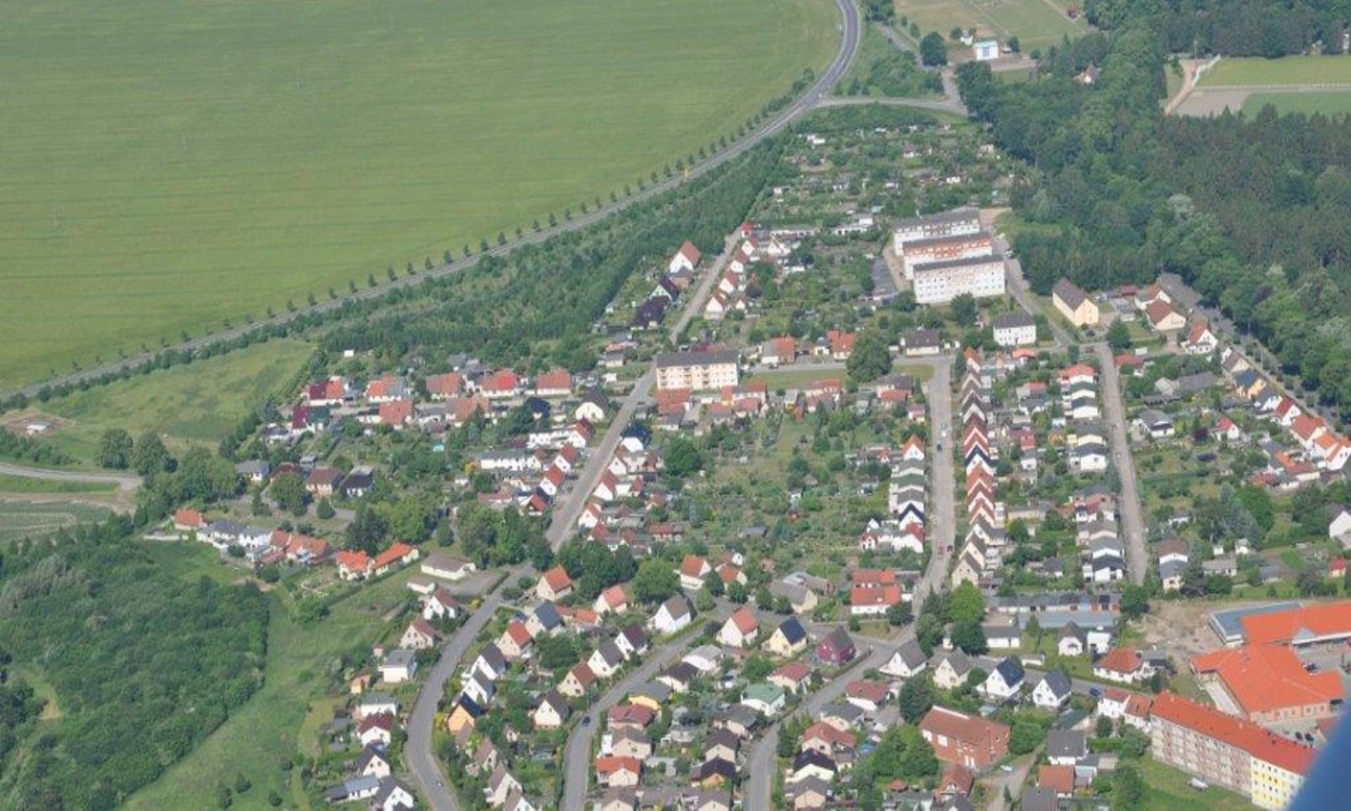 Luftbild der Stadt Jarmen