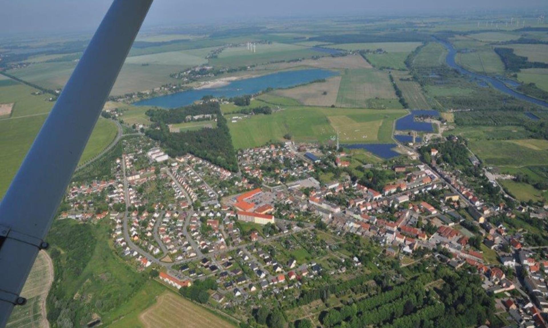 Luftbild der Stadt Jarmen