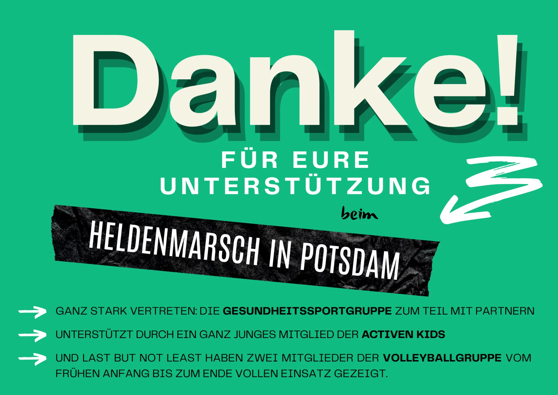 Danke für Eure Unterstützung