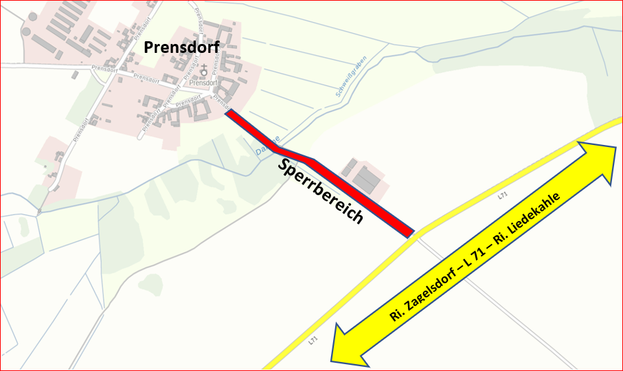Straßensperrung Gemeinde Dahmetal_Lageplan 1