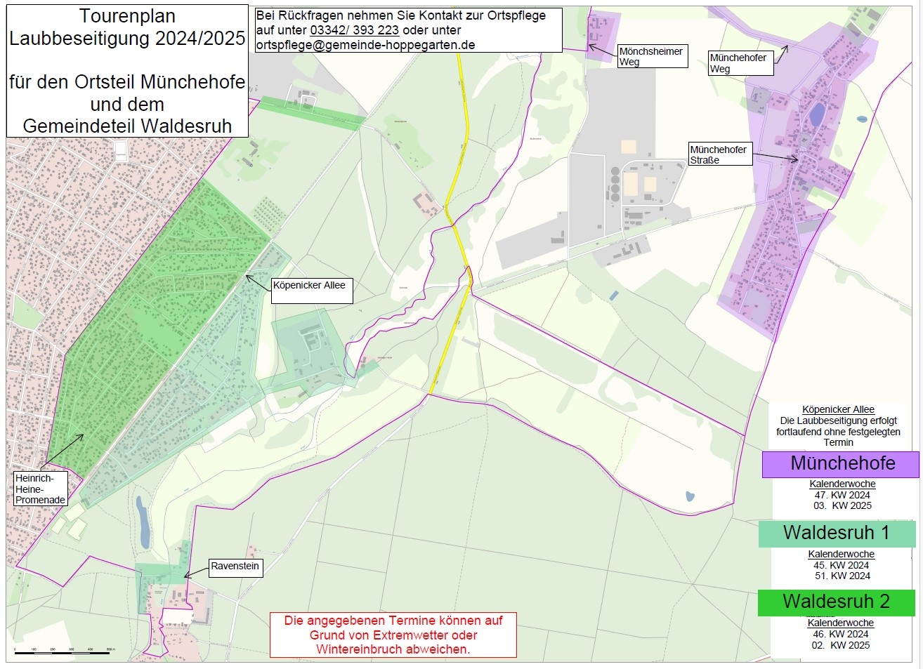 Ortsteil Dahlwitz-Hoppegarten - Südlich B1 und Ortsteil Münchehofe